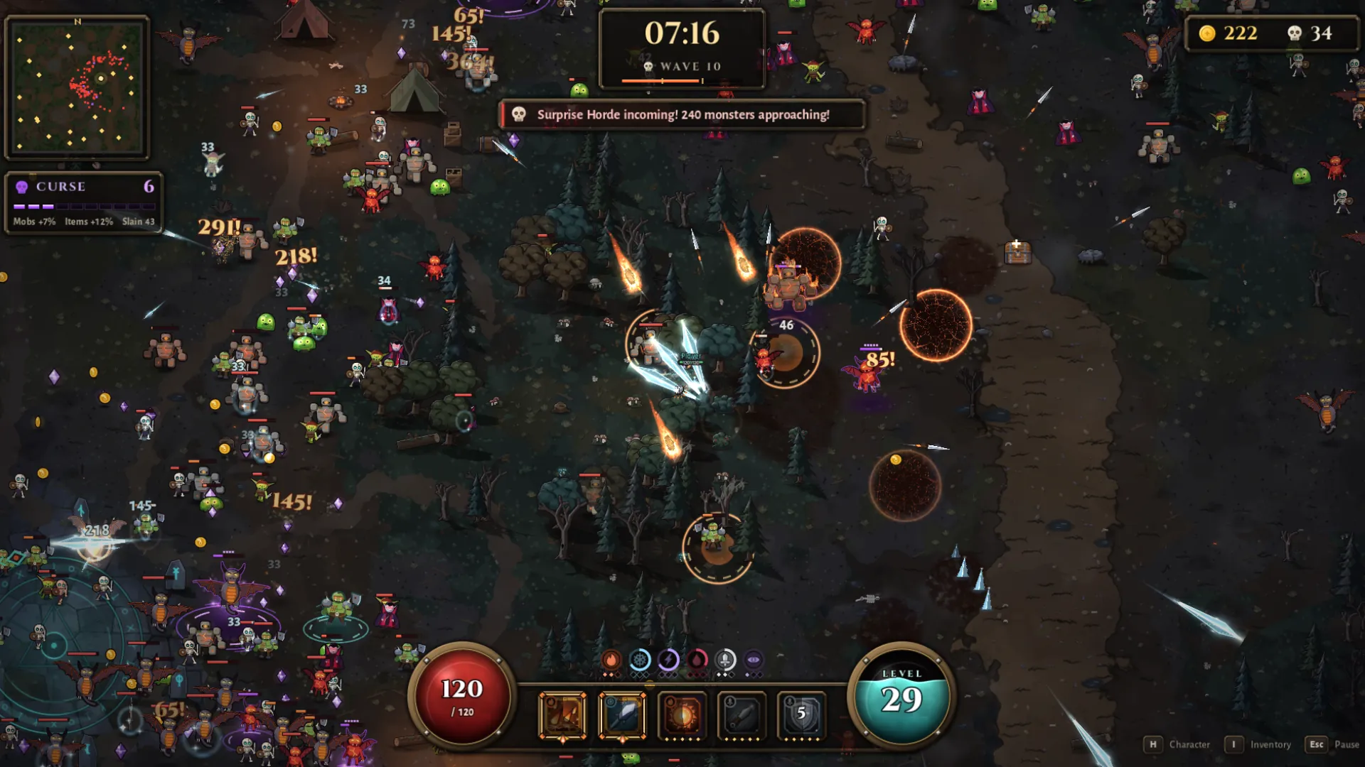 Captura do jogo: uma horda na madrugada dos Ermos Cinzentos.
